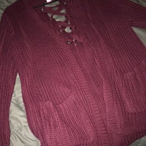 Maroon cardigan